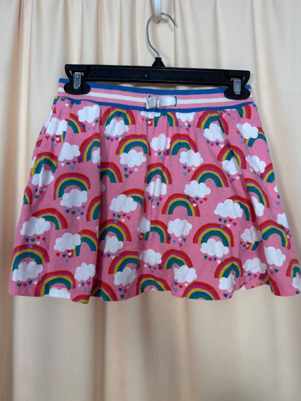 Mini Boden Girls Skort Skirt Pull On Size 11-12Y Clouds Rainbow